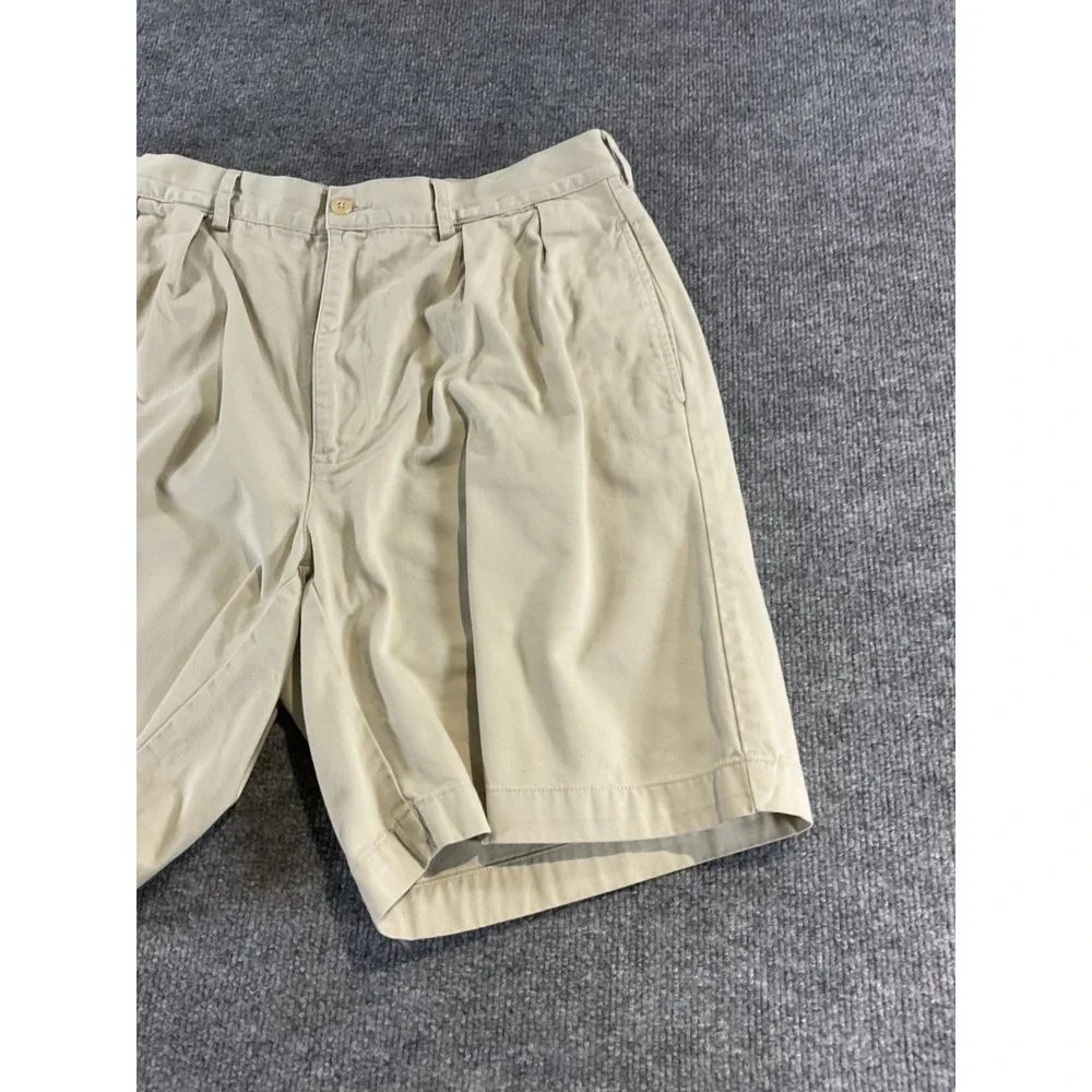 Polo Ralph Lauren Tyler Men's Shorts 36 Beige Khaki 100% Cotton Pleated Casual C